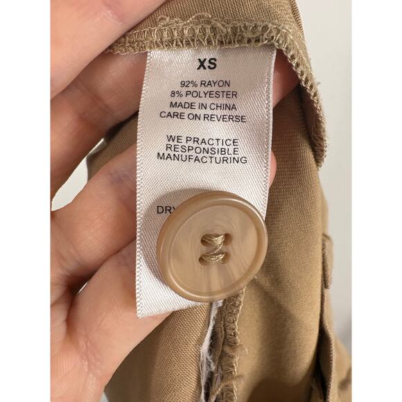 NONchalant Label Fabi Wide Leg Pants Trouser High Rise Pleated Front Camel Sz XS - Picture 11 of 11